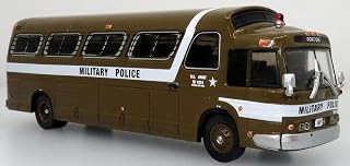 GM PD4107-Buffalo Miltary Police Bus-Fort Dix New Jersey 1:87-HO Scale-Dimensions 5" Long, 1" Wide and 1" Tall New in The Box