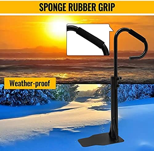Hot Tub Handrail 600Lbs Capacity Spa Side Handrail 57" Slide-Under Base Spa Steps Hot Tub Heavy Iron Spa Side Step Sponge Rubber Grip Frosted Design Hot Rail Tube For Indoor/Outdoor Bath #TOP7