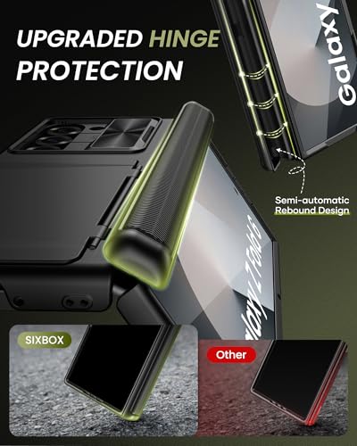 Image of for Samsung Galaxy Z Fold 6 Case with Card Holder & Slide Camera Cover, Built-in Screen Protector & Hinge Protection, Shockproof Durable Wallet Phone Cover Case for Galaxy Z Fold 6 2024, Black