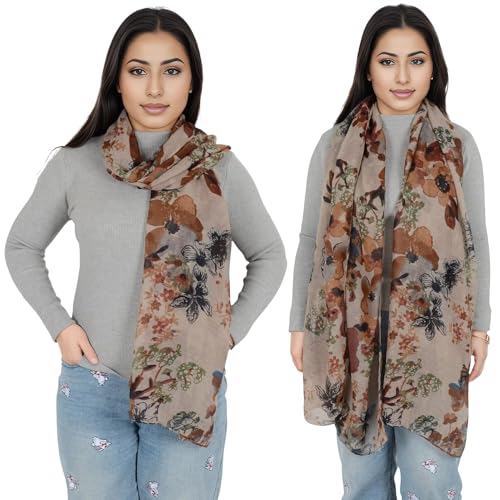 Anna-Kaci Fashion Floral Print Scarves Lightweight Winter Wrap Scarf Head Shawl for Women3