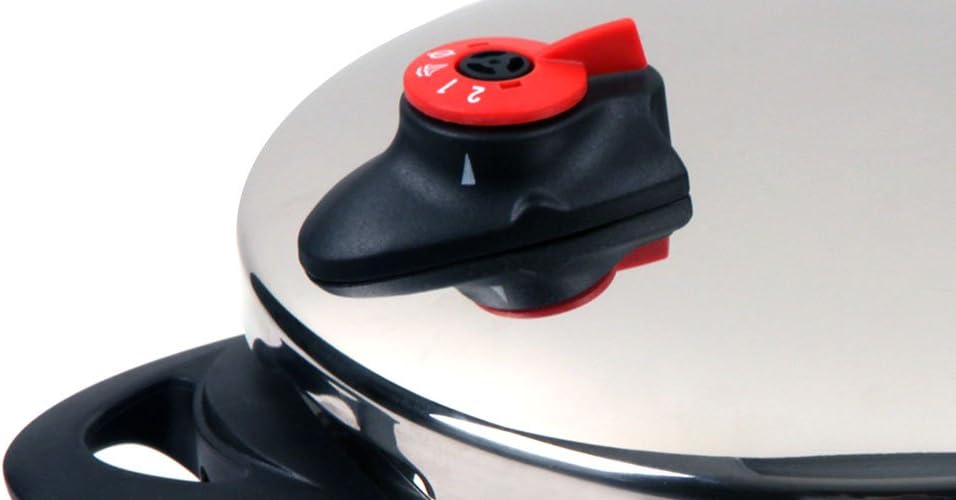 Pressure cooker steam release valve side view