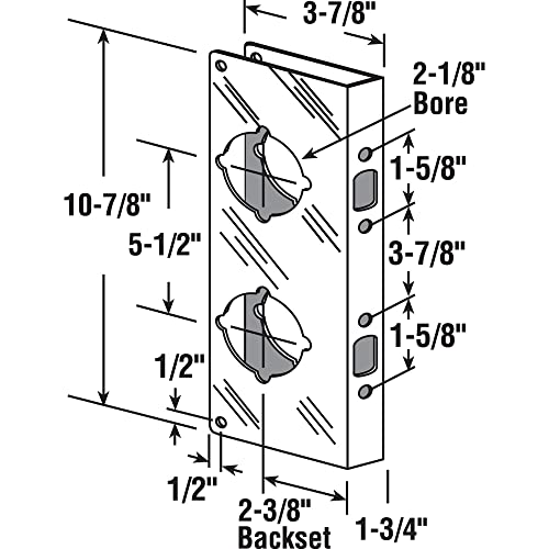Prime-Line U 10750 Brass Lock and Door Reinforcement Plate for 1-3/4 In. Thick Doors, Bronze Finish (Single Pack) by PRIME-LINE - Image 2
