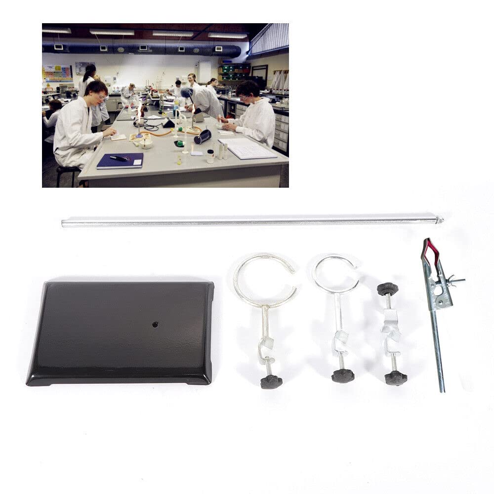 Trépied de laboratoire - Support de laboratoire - Poignée en métal - Support de laboratoire - Support de radiateur - Pinces et manchons pour chimie - Expérience physique - 50 cm