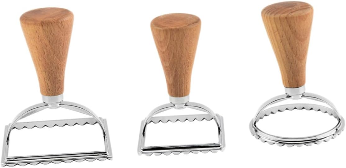 Milisten 3pcs Stainless Steel Dumpling Maker and Biscuit Cutter Set with Large Small Square round Molds for Baking and Pasta Kitchen Tools Random Color