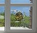 Honu - Sea Turtle - Stained Glass Style - See-Through Vinyl Window Decal - Copyright Yadda-Yadda Design Co. (MED 4.5"w x 3.75"h) (Green-Brown)