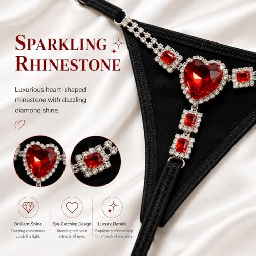 Image of Sexy Underwear for Women Elegant Rhinestone Panties Adjustable Waist Straps Crystal Thongs hilos sexys para mujer hot