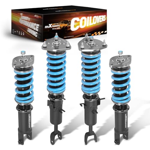 maXpeedingrods Coilover for Nissan 350Z RWD 2003-2008, for Infiniti G35 RWD 2003-2007, 24 Levels Damper Adjustable Coilovers Suspension Kit Strut, Height Adjustable Lowering Kits T6 Upgraded Blue