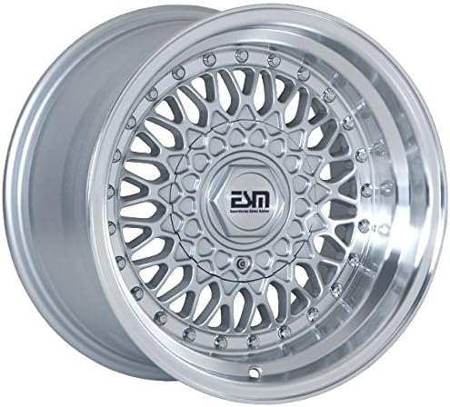 ESM-002R Wheels Rims Silver Machined Lip 15x9 15" 4x100 5x100 +10 cb 57.1 ESM Wheels
