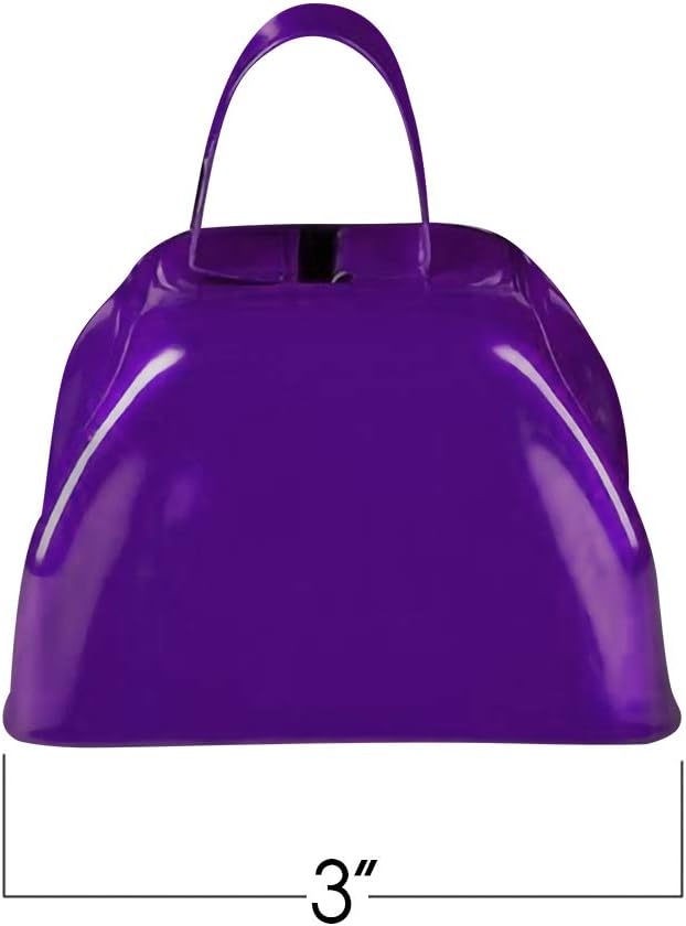ArtCreativity 3 Inch Purple Metal Cowbell Noisemakers - Pack of 12 - Loud Metal Cowbell Noise Makers with Handles, Great for Football Games, Sporting Events, New Year’s Eve, for Kids and Adults : Toys & Games
