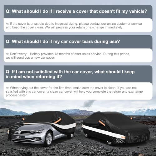 Image of 10 Layers Sedan Car Cover Custom Fit for Volkswagen Passat (1994-2026), Waterproof All Weather for Automobiles, Outdoor Full Cover Sun Dust Rain Protection with Cotton. Black