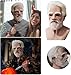 SCGHBK Realistic Old Man Mask Halloween Mask Scary Latex Old Man Grandpa Mask Halloween Wrinkle Face Mask (F)
