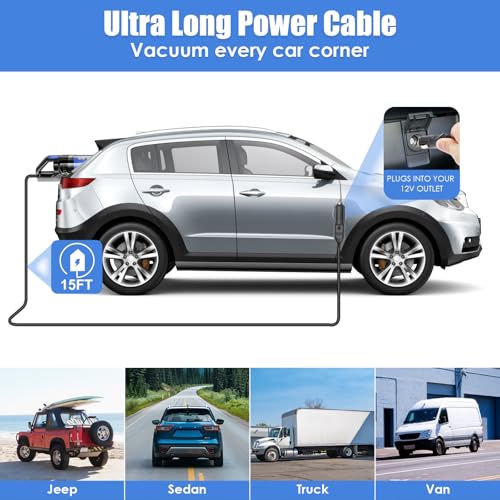 Viewsun Car Cleaning Kit, Car Interior Detailing Kit with High Power Handheld Vacuum, Detailing Brush Set, Windshield Cleaner, Cleaning Gel, Complete Auto Accessories for Men, Women - Image 8