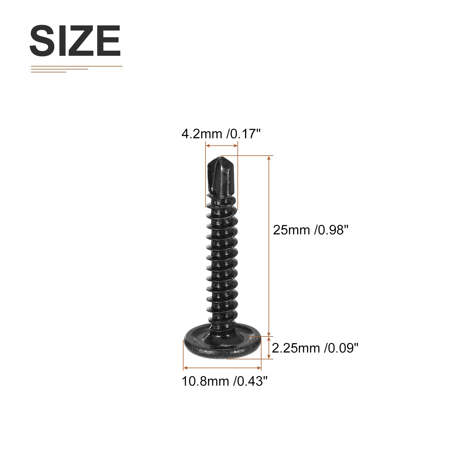 DTGN #8x1 Sheet Metal Screws, 120 Pack, for Wood Furniture - Image 2