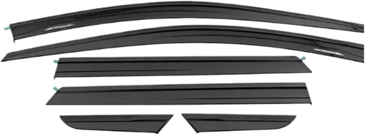 ブラックウィンドウバイザーベントシェードサンレインガード6個トヨタBZ4X 2023 2024 2025外装トリムアクセサリー車用ウ