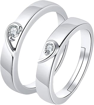 Amazon.com: Anillos de compromiso para parejas, anillos de compromiso  románticos, anillos de pareja, anillos de pareja ajustables, alianzas de  boda, regalos para parejas, para amantes de él y ella joyería de compromiso,