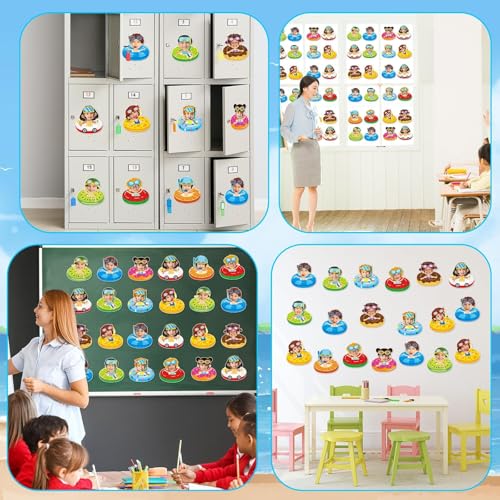 Image of gisgfim 80Pcs Summer Cutouts Swim Ring Decorations Bulletin Board Summer Hawaiian Paper Cut-Outs Classroom Decor for Boy Girl DIY Craft Photo Wall Beach Pool Kindergarten Preschool Party Favor Supply