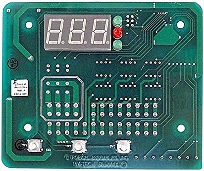 Raypak H000029 Digital Control Board, angled view highlighting connection points and components.