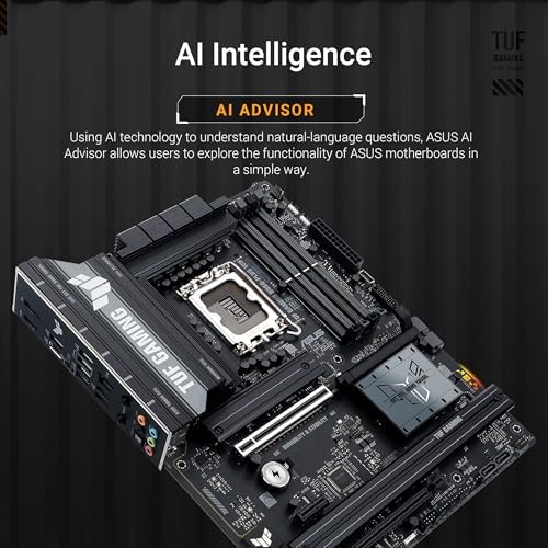 ASUS TUF Gaming B860-PLUS WiFi B860 LGA 1851 ATX Motherboard, Intel® Core™ Ultra Series 2 Ready, Advanced AI PC-Ready, 12+1+2+1 Stages, DDR5,PCIe 5.0, 3X M.2, Wi-Fi 7, 2.5Gb LAN, USB 20Gbps Type-C®