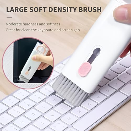 Image of 7 in 1 Electronics Cleaning Kit with Keyboard Brush and Screen Cleaner Spray - Multi Device Cleaning Tools for Laptop, Mobile, Earbuds, Camera, Key Puller, Cleaning Pen and Soft Fibre Wipe