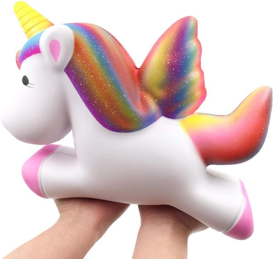 12 Inches Giant Rainbow Unicorn Squishy Toy Soft Jumbo Slow Rising Collection Gift Decor Stress Relief Toy (Rainbow Unicorn)