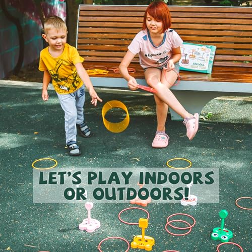 Animal Ring Toss Game Toy Set for Kids, 6 Targets Stands & 36 Rings Combo, Indoor Outdoor Party Yard Family Adults Activity, Holiday Present Birthday Gift for Toddlers Boys Girls Child Ages 3+ - Image 6