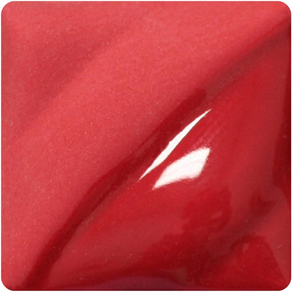 AMACO Velvet V-387 Bright Red Underglaze, 2 oz. (59 mL), Cone 05-10 (V) Intermixable Underglaze for Bisque and Wet/Unfired Clay