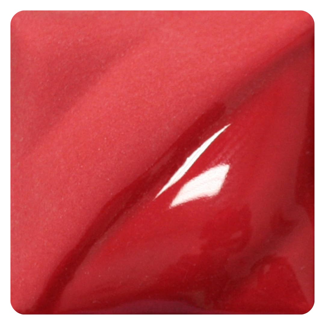 AMACO Velvet V-387 Bright Red Underglaze, 2 oz. (59 mL), Cone 05-10 “V” Intermixable Underglaze for Bisque and Wet/Unfired Clay
