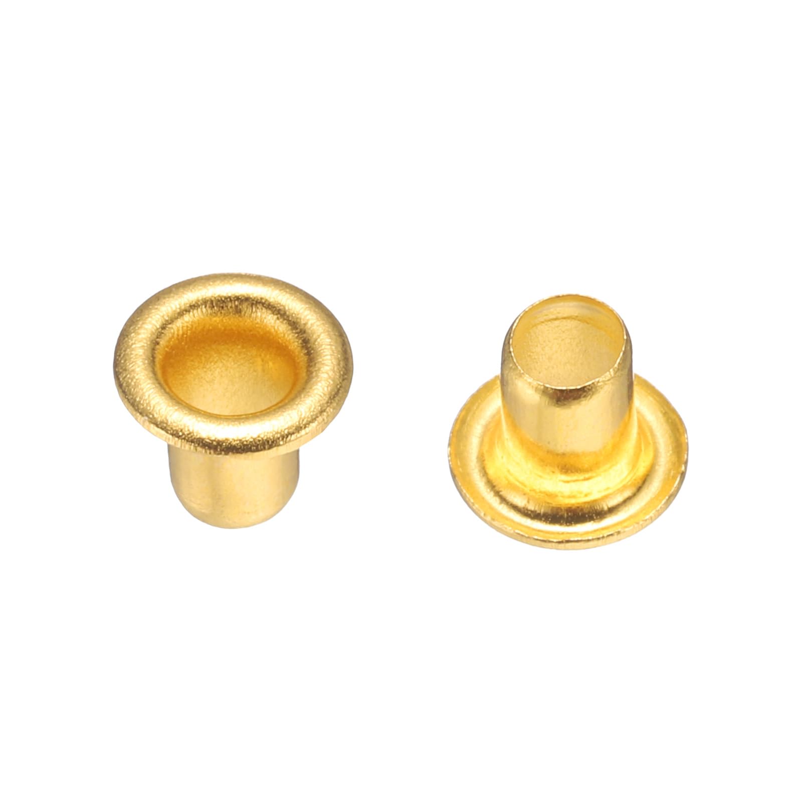 QUARKZMAN 100Pz Occhielli in Metallo Foro 2mm Occhielli per Teloni Piccolo Occhiello per Scarpe Vestiti Cintura Tessuto Borsa Fai da Te Progetto, Oro Tonalità