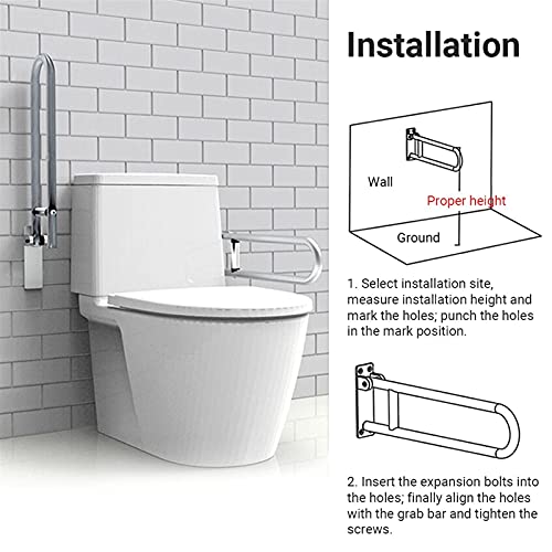 Main courante de securite design argent pour toilettes et douche