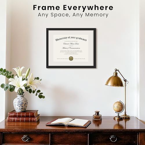Image of upsimples Diploma Frame with 8.5x11, 11x14 Degree frames, Black 1 Pack