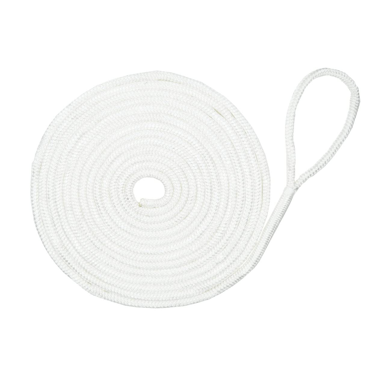 Lomo Nylon Braided Mooring Line Sailing - Spliced One End - 14mm x 10m - White