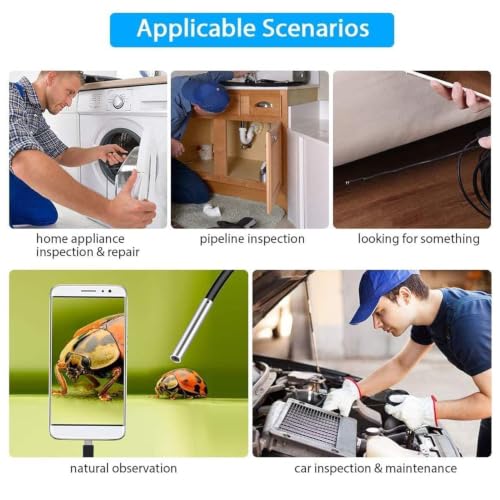 Image of SECURINNOV 2MP HD 2M Endoscope Camera Waterproof IP67 Inspection Snake Camera with 6 Adjustable LEDs | 3-in-1 USB | Type-C | Micro-USB Borescope for Android Smartphones | Laptop & PC (2M Endoscop)