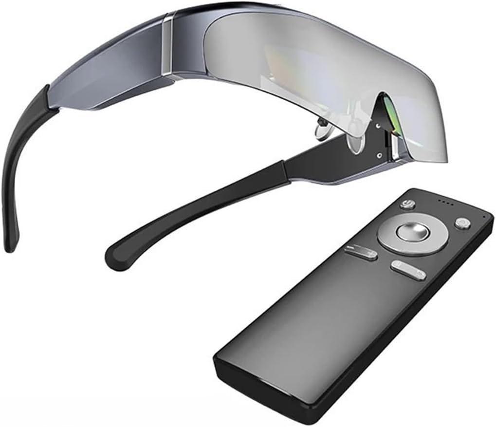 Fashion Home Office Portable Android WiFi Eyeglasses Large HD Screen Compatible for Android iOS Smart Glasses Virtual Reality 3D Video Glasses(Version 512GB)