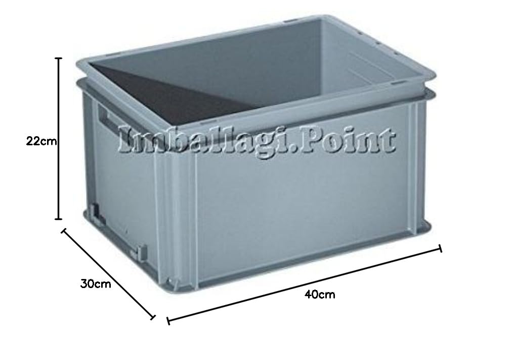 CONTENITORE PLASTICA Delta Mec MIS EST 40x30x22 CAPAC.22L maniglie chiuse kg1,17