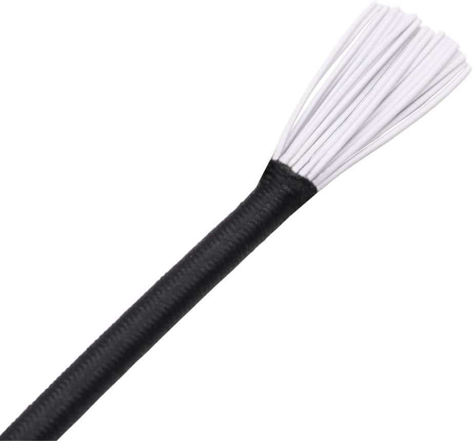 EKEV 1/4" × 25 ft Elastic Shock Cord Bungee Ropes - Black Heavy Crafting Stretch String from 10 25 50 & 100 Foot Lengths