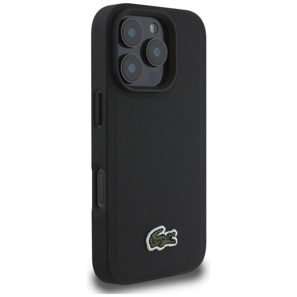 CG MOBILE Lacoste Iconic Petit Pique Crossbody Coque pour iPhone 16 Pro compatible avec MagSafe (noir)