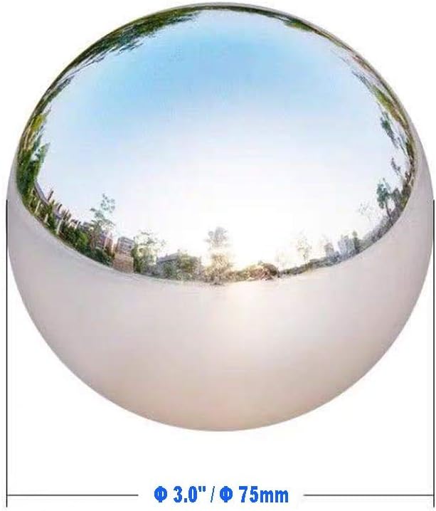 KUNWU SUS304 Stainless Steel Dog Food Slow Feeders Ball - 3" Stops Gulping, Bloat, Indigestion, and Rapid Eating, Fun, Healthy, Prevents Obesity Improves Digestion (Large)