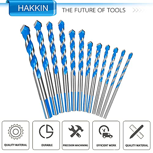 Hakkin FBADE-11 12 Pcs Masonry Drill Bits Set thumb #6