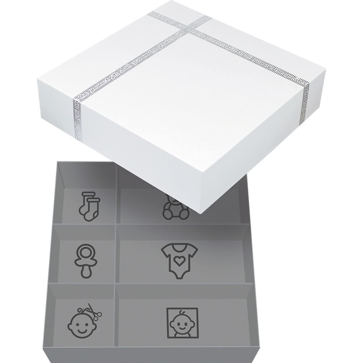Dooky Gift Handprint - Cornice tripla bianca, 0,5 kg