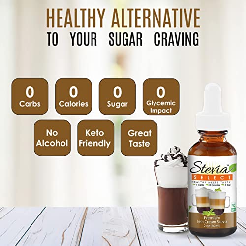 Stevia Drops Irish Cream, Vanilla, & Caramel Stevia Select Keto Coffee Sugar-Free Stevia Flavors Bundle (3) Pack #TOP3