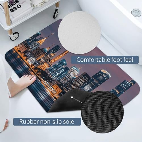 Tapis de bain de sol en diatomée absorbant l'humidité avec dos antidérapant