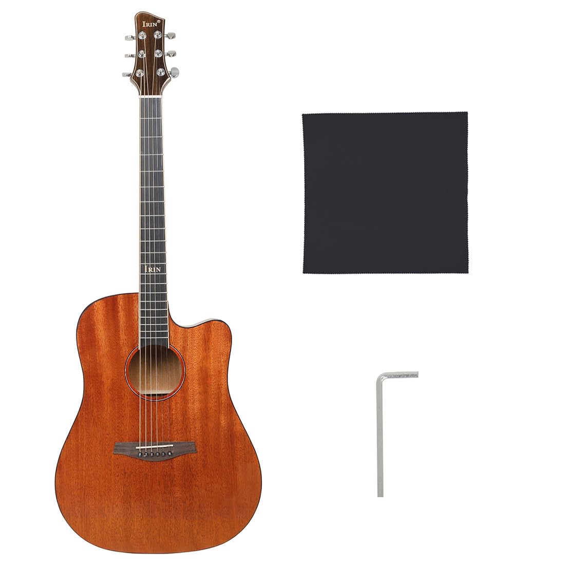 Massivholz Gitarre, 41 Zoll Gitarre, Fichte Mahagoni Folk Gitarre, Fehlende Eckgitarre, Anfänger Akustikgitarre, Gitarre Instrument, Akustikgitarre, Akustikgitarre (Braun)
