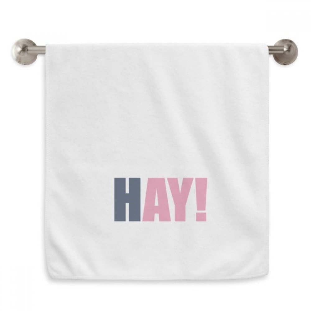 Serviette débarbouillette blanche 13x29 pouces anti-irritation motif bonjour noir