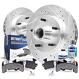 Detroit Axle - Front Brake Kit for Chevy Malibu Camaro S10 GMC S15 Jimmy Sonoma Buick Regal Pontiac Bonneville Cutlass Drilled & Slotted Brake Rotors Ceramic Brakes Pads Replacement: 10.51' inch Rotor