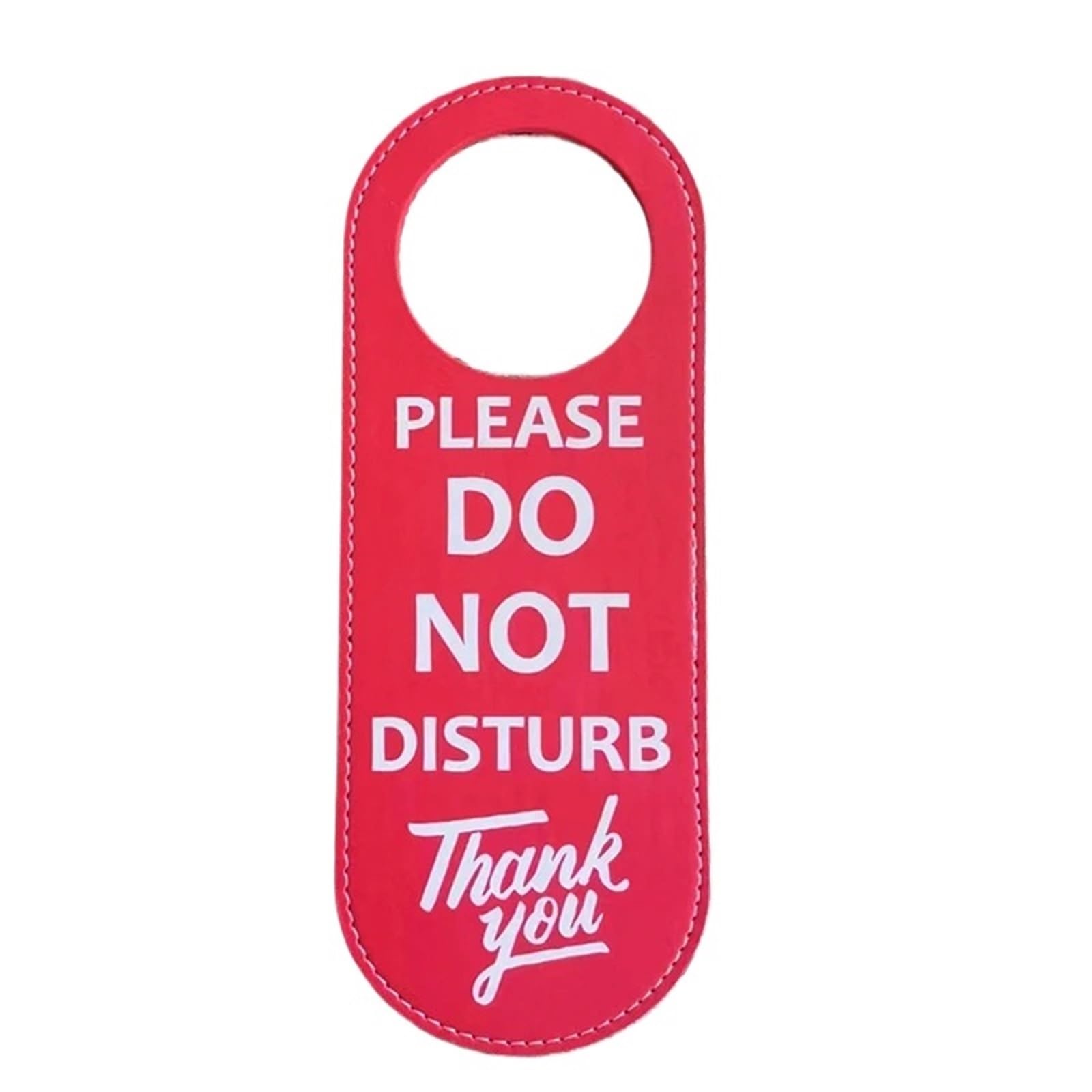 Door Handle Hanging Sign Bulletin Board PU Leather Double-sided Door Sign Room Cleaning Label Hanger Tags Do Not Disturb Signs Knobs(Red)