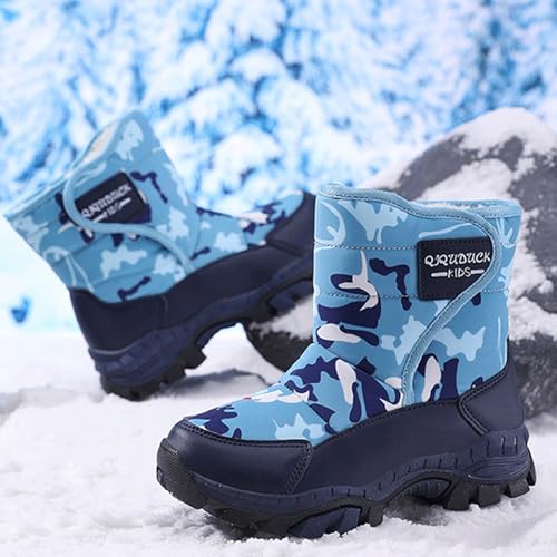 Winter Boots for Boy Girl Faux Fur Booties Mid Calf Kids Snow Shoes Warm Rain Boots for Infant Toddler Walking Shoe3