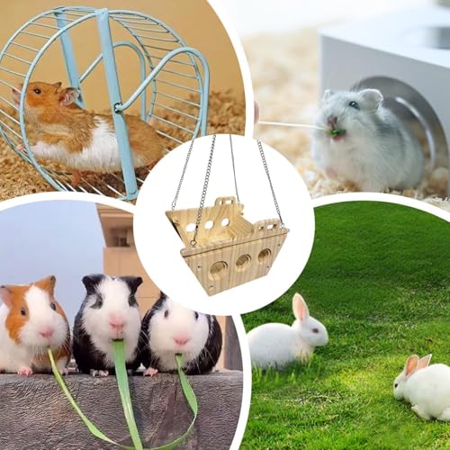 Plataforma de madera para chinchillas ideal para el descanso elevado 5