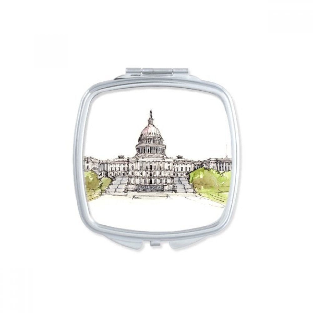 Miroir de poche Westminster Abbey de Londres carré pour maquillage de voyage