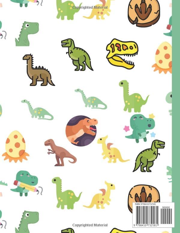 green Dinosaur sketchbook: sketchbook for drawing, writing , painting, sketching or doodling with cute dinosaur pattern in the cover this sketchbook is 8.5x11 inch 21.59x27.94 cm, 120 Pages image 3