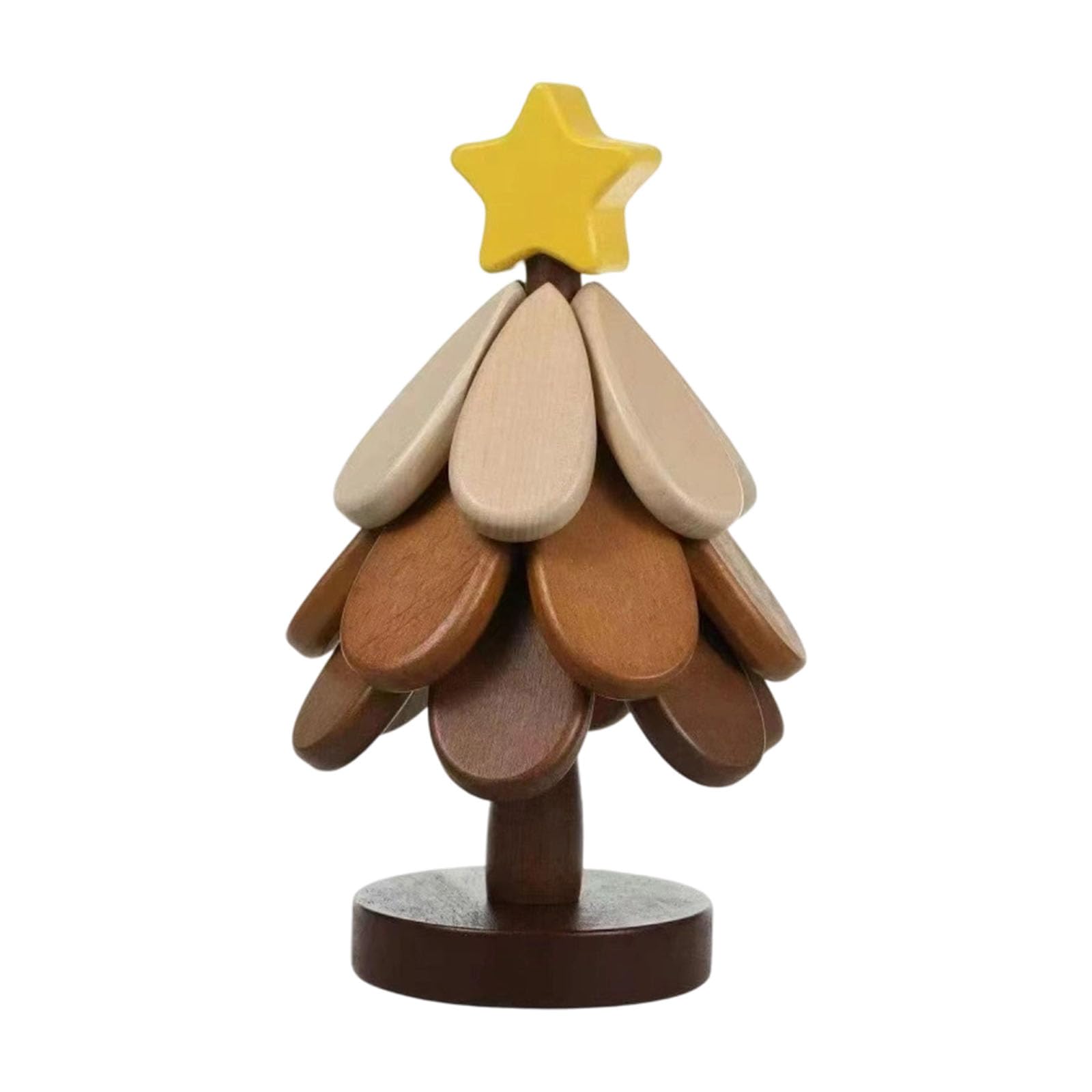 MALSSE Christmas Tree Shaped Coasters Heatproof Wooden Pad for Dining Table Protections Stackable Decoration Home Accessories Wooden Stackable Trivet